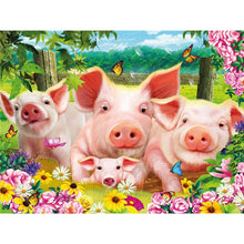 Load image into Gallery viewer, DIY 5D Diamond Painting Pig Animal Cross Stitch Diamond Embroidery Full Round Drill Mosaic Rhinestone Kid Gift Farm Pigs Decor