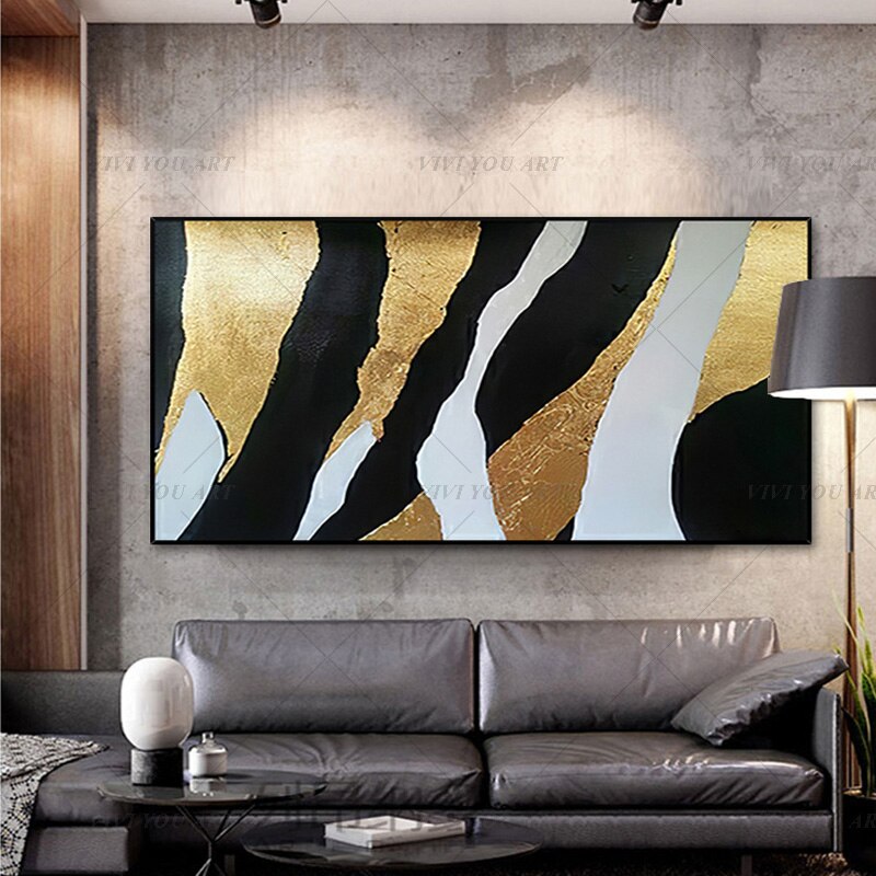   100% Hand Painted Black Gray Shining Block Painting  Modern Art Picture For Living Room Modern Cuadros Canvas Art High Quality