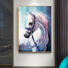 Load image into Gallery viewer, 100% Hand Painted White Horse Art Oil Painting On Canvas Wall Art Frameless Picture Decoration For Living Room Home Decor Gift