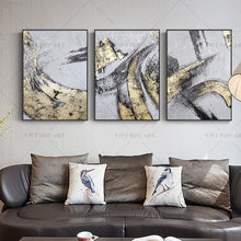 Load image into Gallery viewer, 100% Handmade Gold Yellow Gray Abstract Painting  Modern Art Picture For Living Room Modern Cuadros Canvas Art High Quality