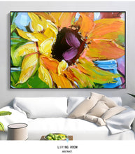 Load image into Gallery viewer, Abstract painting oil sunflower painting canvas decorative art decor flower pictures for living room wall cuadros para sala - SallyHomey Life&#39;s Beautiful