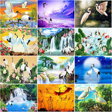 Load image into Gallery viewer, DIY 5D Diamond Painting Crane Animal Mosaic Cross Stitch Full Round Drill Diamond Embroidery Rhinestones Picture Decor Home