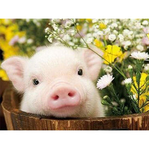 DIY 5D Diamond Painting Pig Animal Cross Stitch Diamond Embroidery Full Round Drill Mosaic Rhinestone Kid Gift Farm Pigs Decor