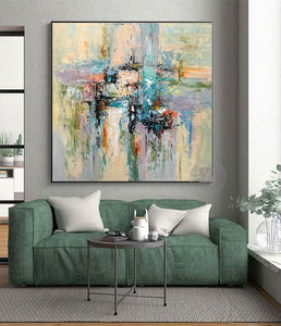 Original artwork handmade oil painting on canvas abstract modern heavy oil paint for living room home decor wall art bedroom - SallyHomey Life's Beautiful