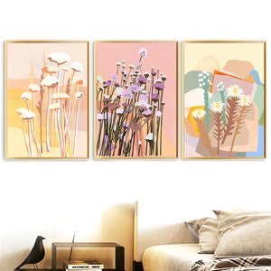 Abstract Leaves Collage Flower Nursery Wall Art Canvas Painting Nordic Posters And Prints Wall Pictures For Living Room Decor - SallyHomey Life's Beautiful