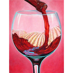 DIY 5D Diamond Painting Woman Red Wine Glass Diamond Embroidery Cross Stitch Rhinestone Full Round Drill Mosaic Home Decor