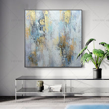 Load image into Gallery viewer,   100% Hand Painted Bright Golden Gray Abstract Painting  Modern Art Picture For Living Room Modern Cuadros Canvas Art High Quality