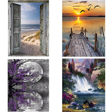 Load image into Gallery viewer, 4Pieces/lot DIY 5D Diamond Painting Sunset Landscape Cross Stitch Full Moon Diamond Embroidery Full Round Drill Home Decor (4pieces(lot)-30-40-29 4pieces(lot)-30-40-201441337) - SallyHomey Life&#39;s Beautiful