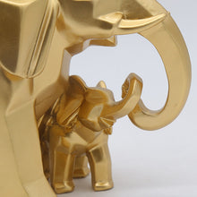 Load image into Gallery viewer, Gold Modern Geometric Gold Elephant Resin Home Decoration Accessories Crafts for Sculpture Statue Ornaments Mother and child