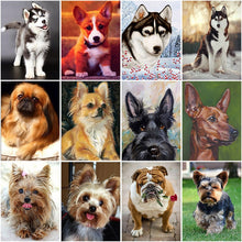 Load image into Gallery viewer, DIY 5D Diamond Painting Dog Diamond Embroidery Sale Mosaic Picture Of Rhinestones full round drill Animal wall Sticker Decor - SallyHomey Life&#39;s Beautiful