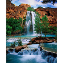 Load image into Gallery viewer, 5D Diamond Painting Cross Stitch Diy Waterfall Scenery Full Round Drill Landscape Diamond Embroidery Mosaic Wall Art Decor - SallyHomey Life&#39;s Beautiful