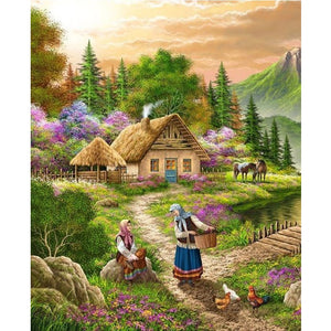 DIY Scenery 5D Diamond Painting Forest Home Cross Stitch Landscape Diamond Embroidery Full Round Drill Wall Art  Home Decor Gift - SallyHomey Life's Beautiful