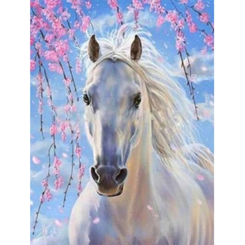 5D Diamond Painting Kit Beautiful Horse Hair Picture Cross Stitch  Rhinestone Art