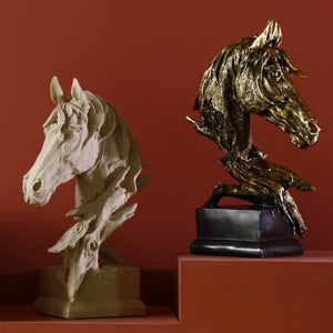 Horse Head Abstract Sculpture Miniature Figurine Home Decoration Accessories for Home Desk Statues for Decoration Horse Statue