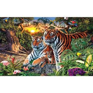5D Diamond Painting Tiger Full Round Drill Mosaic Diamond Embroidery Cross Stitch Animal rhinestones DIY Wall Sticker Decor Gift