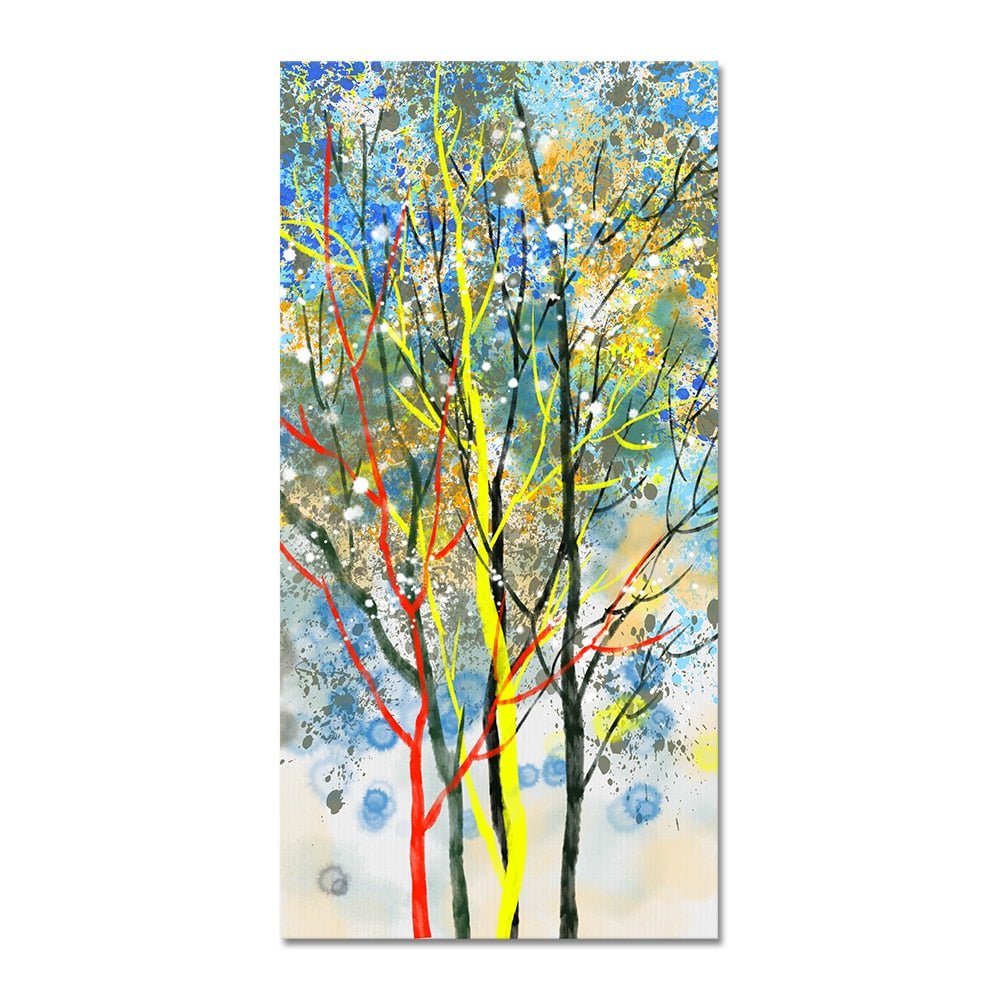 Abstract Modern Landscape Oil Painting on Canvas Poster Print Wall Art Abstract Tree Pictures for Living Room Decor No Frame - SallyHomey Life's Beautiful