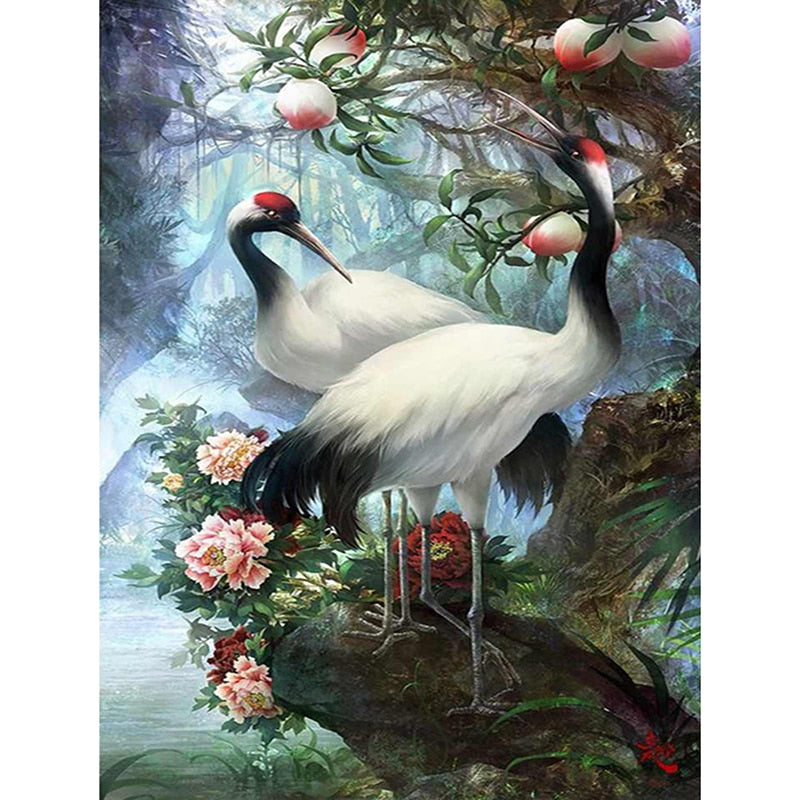 DIY 5D Diamond Painting Crane Animal Cross Stitch Diamond Embroidery Sale Full Round Drill Rhinestones Wall Art Picture Decor