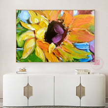 Load image into Gallery viewer, Abstract painting oil sunflower painting canvas decorative art decor flower pictures for living room wall cuadros para sala - SallyHomey Life&#39;s Beautiful