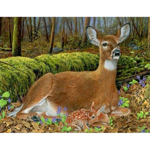 DIY 5D Diamond Painting Deer Diamond Embroidery Animals Cross Stitch Kits Full Round Drill Rhinestones Wall Art Home Decor Gift