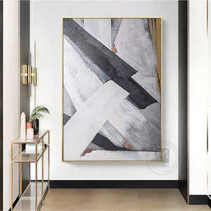 Oil painting canvas black and white lienzos cuadros decorativos pictures abstract moderne painting canvas custom artwork large - SallyHomey Life's Beautiful
