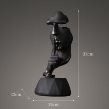 Load image into Gallery viewer, Abstract Black Statue Retro Abstract Character Figurine Silence Is Gold Home Decoration Accessories Home Desktop Craft Gift