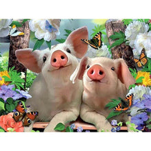 Load image into Gallery viewer, DIY 5D Diamond Painting Pig Animal Diamond Embroidery Cross Stitch Flowers Mosaic Full Round Rhinestones Wall Sticker Decor Gift - SallyHomey Life&#39;s Beautiful