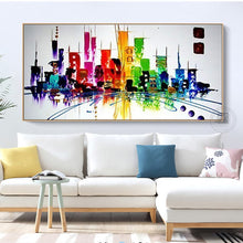 Load image into Gallery viewer, Large wall painting living room handmade modern landscape canvas paintings lienzos cuadros decorativos city abstract art acrylic - SallyHomey Life&#39;s Beautiful