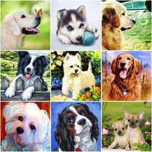 Load image into Gallery viewer, DIY 5D Diamond Painting Dog Animal Pattern Diamond Embroidery Cross Stitch Kits Handmade Full Round Rhinestone Mosaic Decor Art - SallyHomey Life&#39;s Beautiful