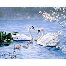 Load image into Gallery viewer, DIY 5D Diamond Painting Swan Animal Full Round Mosaic Cross Stitch Kit Diamond Embroidery Picture Rhinestone Wall Home Decor