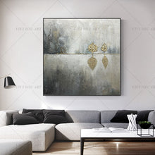 Load image into Gallery viewer, 100% Hand Painted Gray Gold Shadow Abstract Painting  Modern Art Picture For Living Room Modern Cuadros Canvas Art High Quality