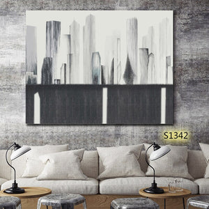 100% Hand Painted Abstract Building Art Oil Painting On Canvas Wall Art Wall Adornment Picture Painting For Live Room Home Decor