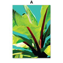 Load image into Gallery viewer, Colorful Banana Leaf Scandinavian Wall Art Canvas Painting Nordic Posters And Prints Plants Wall Pictures For Living Room Decor - SallyHomey Life&#39;s Beautiful