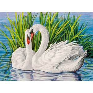 DIY 5D Diamond Painting Swan Animal Full Round Mosaic Cross Stitch Kit Diamond Embroidery Picture Rhinestone Wall Home Decor