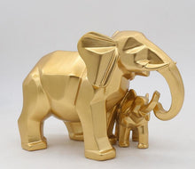 Load image into Gallery viewer, Gold Modern Geometric Gold Elephant Resin Home Decoration Accessories Crafts for Sculpture Statue Ornaments Mother and child