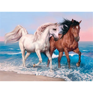 DIY 5D Diamond Painting horse Full Drill Round Diamond Embroidery Cross Stitch Kits Rhinestone Mosaic Wall Art Home Decor - SallyHomey Life's Beautiful