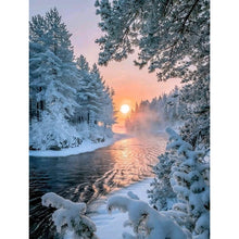 Load image into Gallery viewer, DIY 5D Diamond Painting Snow Scenery Diamond Embroidery Winter Landscape Christmas Cross Stitch Full Round Dirll Art Home Decor