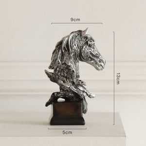 Horse Head Abstract Sculpture Miniature Figurine Home Decoration Accessories for Home Desk Statues for Decoration Horse Statue