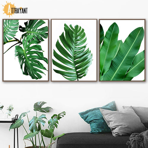 Monstera Fresh Banana Leaf Mountain Quote Wall Art Canvas Painting Nordic Posters And Prints Wall Pictures For Living Room Decor - SallyHomey Life's Beautiful