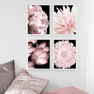 Pink Petal Dahlia Daisy Rose Nature Plant Nordic Posters And Prints Wall Art Canvas Painting Pictures For Home Design Bedroom - SallyHomey Life's Beautiful