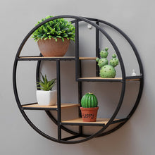Load image into Gallery viewer, Wall Mounted Iron Shelf Round Floating Shelf Wall Storage Holder and Rack Shelf for Pantry Living Room Bedroom Kitchen Entryway
