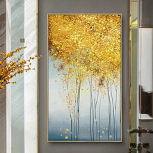 Load image into Gallery viewer, 100% Hand Painted Abstract Golden Trees Painting On Canvas Wall Art Frameless Picture Decoration For Live Room Home Decor Gift - SallyHomey Life&#39;s Beautiful