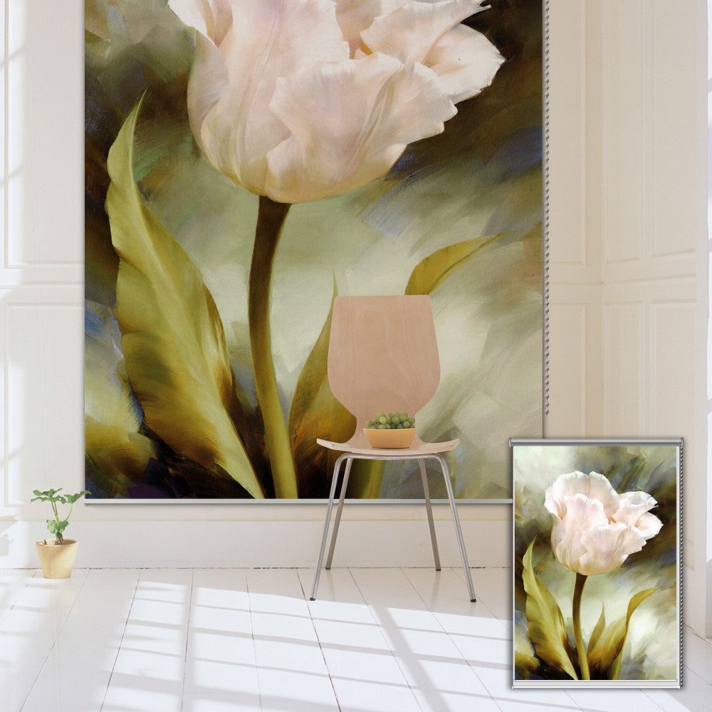 PAG Tulip Wall Decor Window Curtain Roller Shutters Flower Print Painting Roller Blind Background - SallyHomey Life's Beautiful