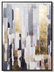 100% Hand Painted Multi-Color Brush Blue Abstract Painting  Modern Art Picture Living Room Modern Cuadros Canvas Art High Quality