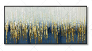 100% Hand Painted Green Blue Grass Gold Abstract Painting  Modern Art Picture For Living Room Modern Cuadros Canvas Art High Quality