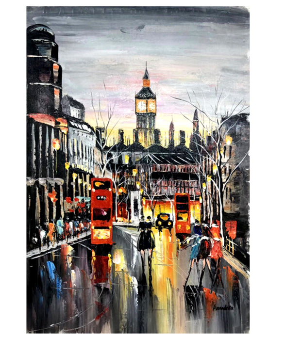 100% Hand Painted Abstract Street View Art Painting On Canvas Wall Art Frameless Picture Decoration For Live Room Home Deco Gift