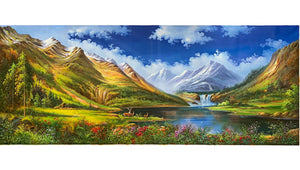 100% Hand Painted Realistic Mountain Art Oil Painting On Canvas Wall Art Frameless Picture Decoration For Live Room Home Decor