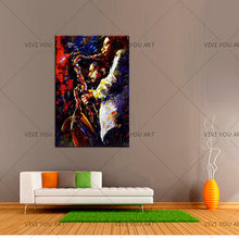 Load image into Gallery viewer,   100% Hand Painted Oil Panting Jazz Modern Contemporary Original Abstract Art Canvas African American Art JAZZ SAXOPHONIST