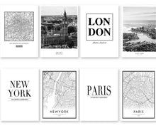 Load image into Gallery viewer, Modern New York London Paris City Map Wall Art Picture For Living Room Black and White Posters and Prints Home Decor - SallyHomey Life&#39;s Beautiful