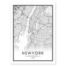 Load image into Gallery viewer, Modern New York London Paris City Map Wall Art Picture For Living Room Black and White Posters and Prints Home Decor - SallyHomey Life&#39;s Beautiful