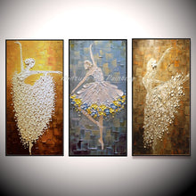 Load image into Gallery viewer, Large Pretty Ballet Dancer Hand Painted Modern Abstract Palette Knife Oil Painting On Canvas Wall Art For Living Room Home Decor - SallyHomey Life&#39;s Beautiful